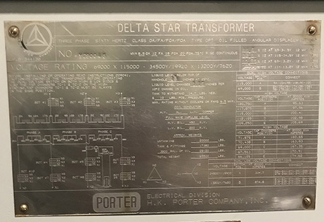 6500/12000/16000/20000 kVA, 69000 Delta Primary, 34500/19920 WYE Secondary, Delta Star Substation - Image 3