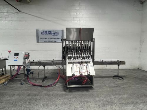 Accutek #AVF-10, Bottle Liquid Filling Line, 10-Head, 100 bottles/min., 42" diameter Feed Table, 15" - Image 4