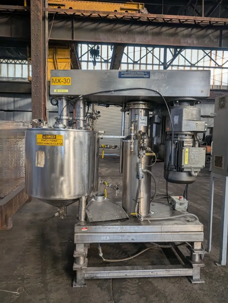 50 gallon Scott Turbon #DAV-50, Planetary Mixer, Stainless Steel, 36 psi @ 210 F Jacket, 20 HP, 1996 - Image 6