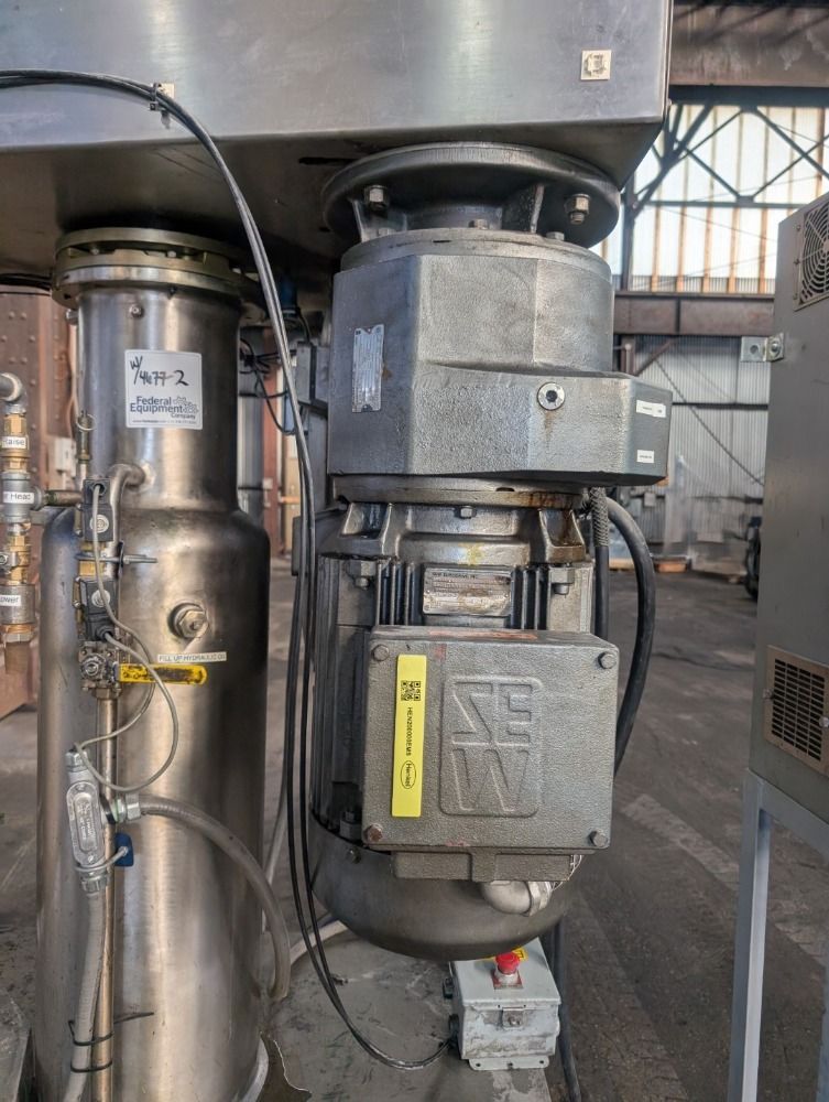 50 gallon Scott Turbon #DAV-50, Planetary Mixer, Stainless Steel, 36 psi @ 210 F Jacket, 20 HP, 1996 - Image 8