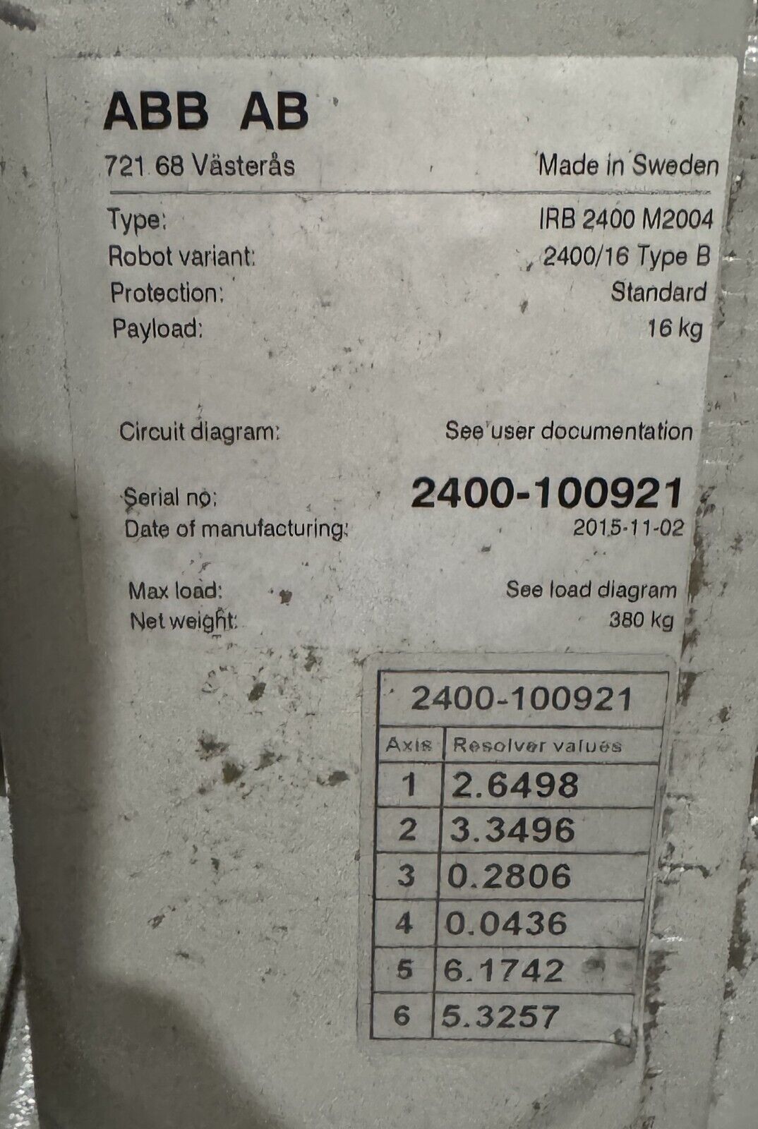 ABB Robots, 2 #IRB-2400/16, 1 #IRB-1600-10/1.45, IRC5 controls, 2015, AS IS (Lot of 3) - Image 3