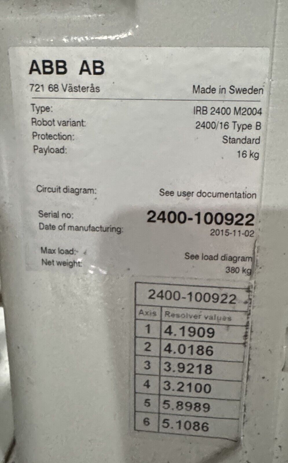 ABB Robots, 2 #IRB-2400/16, 1 #IRB-1600-10/1.45, IRC5 controls, 2015, AS IS (Lot of 3) - Image 10