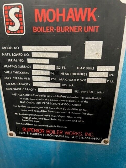 30 HP Superior #4-X-156, firetube boiler, nat gas, warranty, 1992 - Image 5