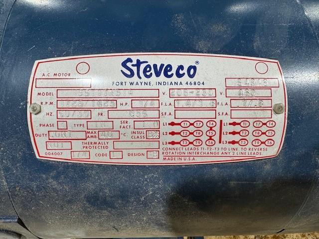 .25 HP 1725/1425 RPM Steveco #S6T97NB1A, 208-230/460 Volts, 3 phase - Image 3