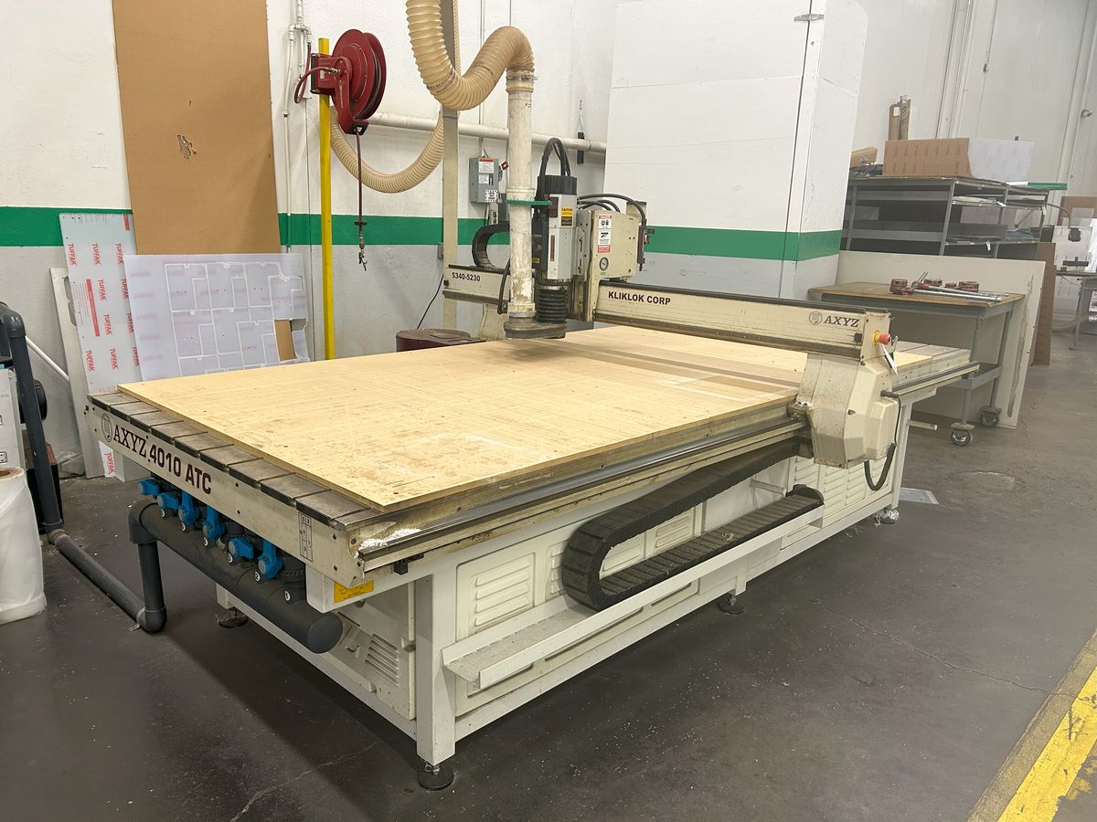 AXYZ #4010ATC, CNC router, 4' x 10' table, 6 vacuum zones, 12 HP