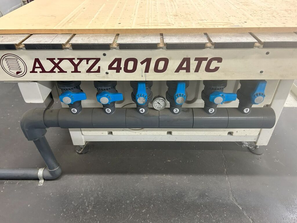 AXYZ #4010ATC, CNC router, 4' x 10' table, 6 vacuum zones, 12 HP