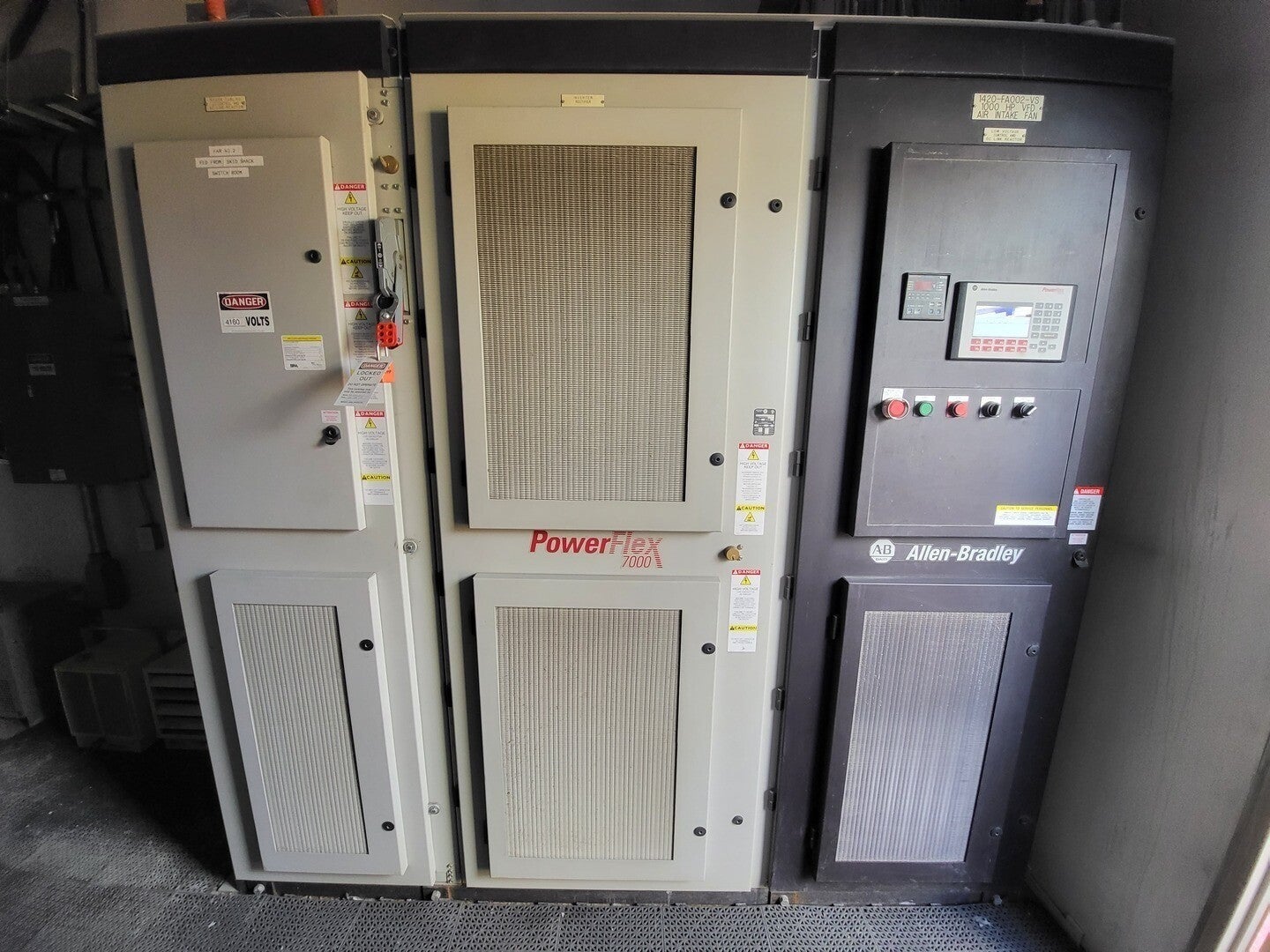 1000 HP Allen-Bradley, 7000A-A140DE-RPDTD, Powerflex 7000 VFD, insulated building, 4160 Volts - Image 1