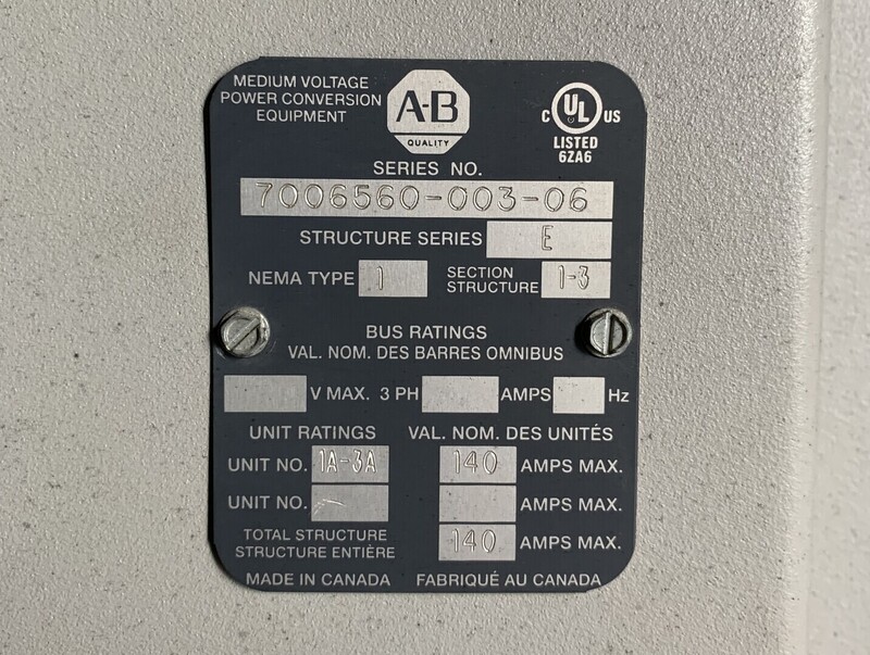 1000 HP Allen-Bradley, 7000A-A140DE-RPDTD, Powerflex 7000 VFD, insulated building, 4160 Volts - Image 4