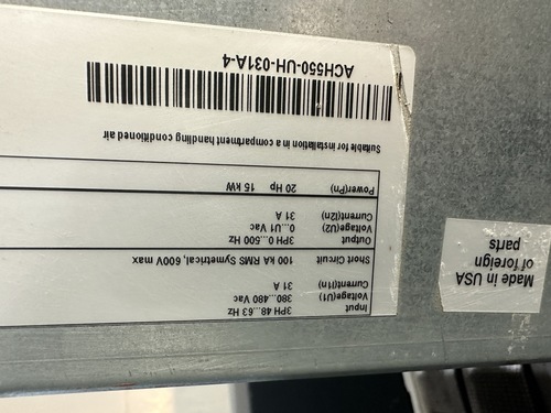 20 HP ABB, ACH550-UH-031A-4, AC drives, 31 amp, 480 Volts, 3 phase, serial #2083301888 - Image 3