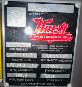 30 HP Hurst #CR2-G-15HTD, Boiler Low-Pressure Steam Boiler, nat gas Powerflame burner, 2012 - Image 3