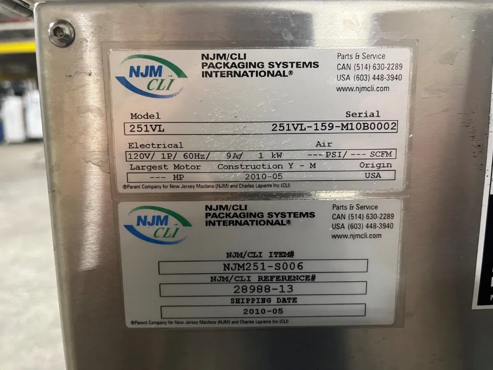 NJM #251VL, Labeler, 1 kW, 120 V, 2010 - Image 2