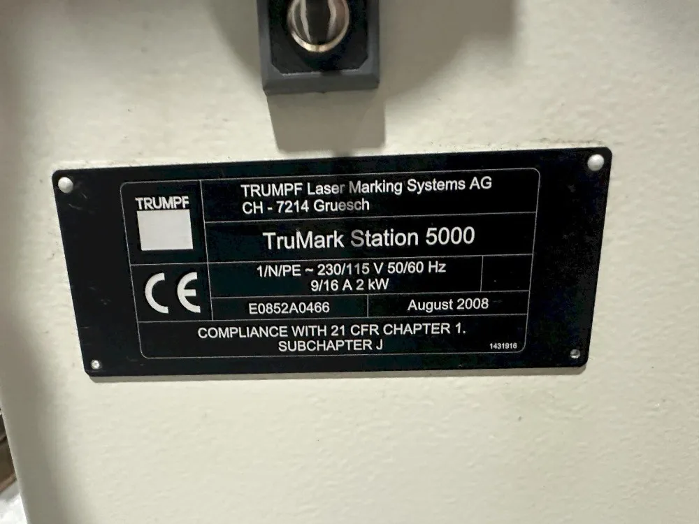 Trumpf #TruMark-Station-5000, Rotary Laser Marker, Rotary Axis, Auto Door, 115/230 V, 2 kW, 2008 - Image 4