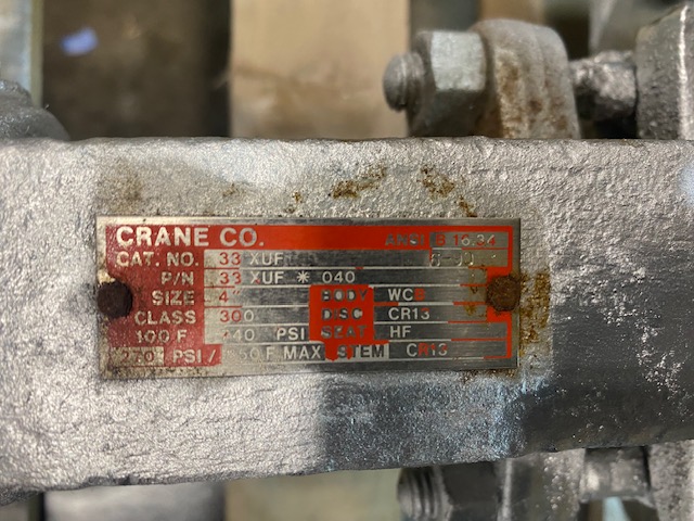 4" Crane #Class-400, steel manual ball valves, 1990, lot of 3 - Image 4