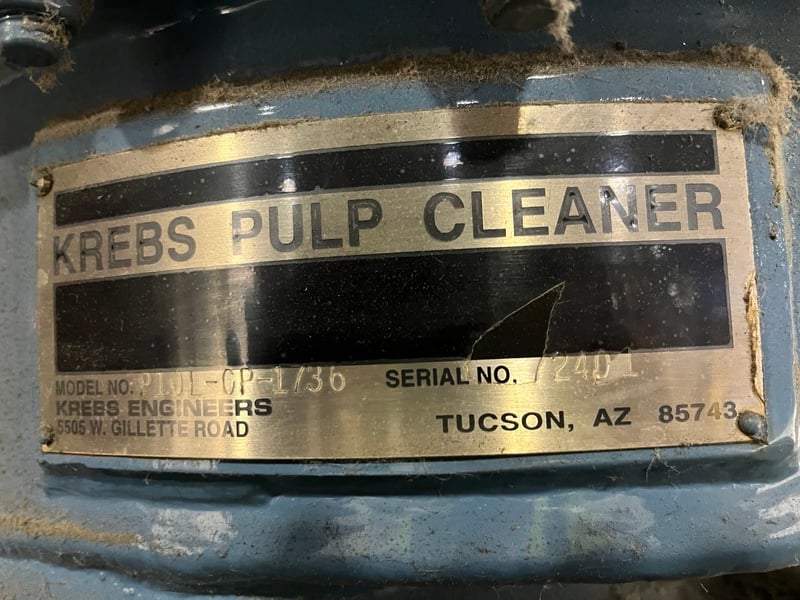 Krebs #P10L-CP-1736, pulp cleaner, serial #2401 - Image 2