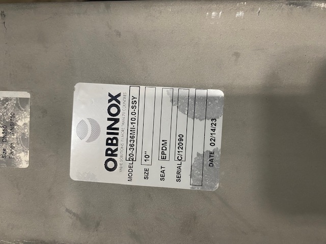 10" Orbinox #20-3636MI-10.0 SSY manual slide aget valve, unused, new, 2023 - Image 2