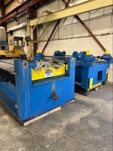 96" x .25" DBI, 4-hi precision leveler, 19 work rolls, 3" roll diameter, motorized tilt, 2 gear boxes - Image 1