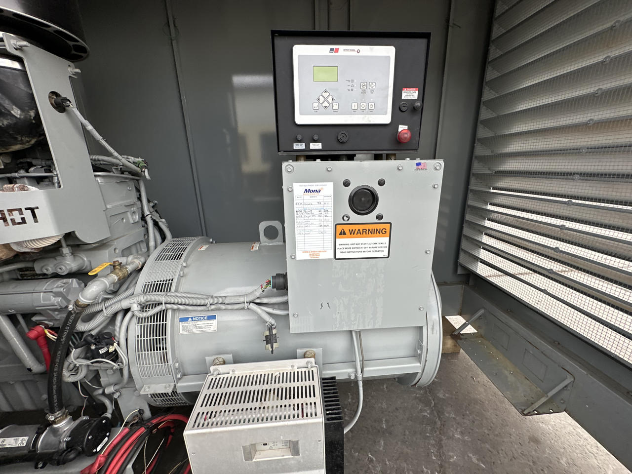 275 KW MTU #6090HF485, diesel generator w/enclosure, 9 liter J Deere engine, 277/480 Volts, Tier 3 - Image 9