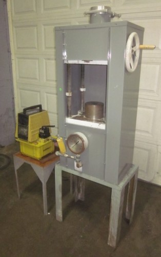 50 Ton, Loomis #341-50A, 4-post hydraulic press, upacting, 7" stroke, 14" x 14" platen, 1 HP - Image 1
