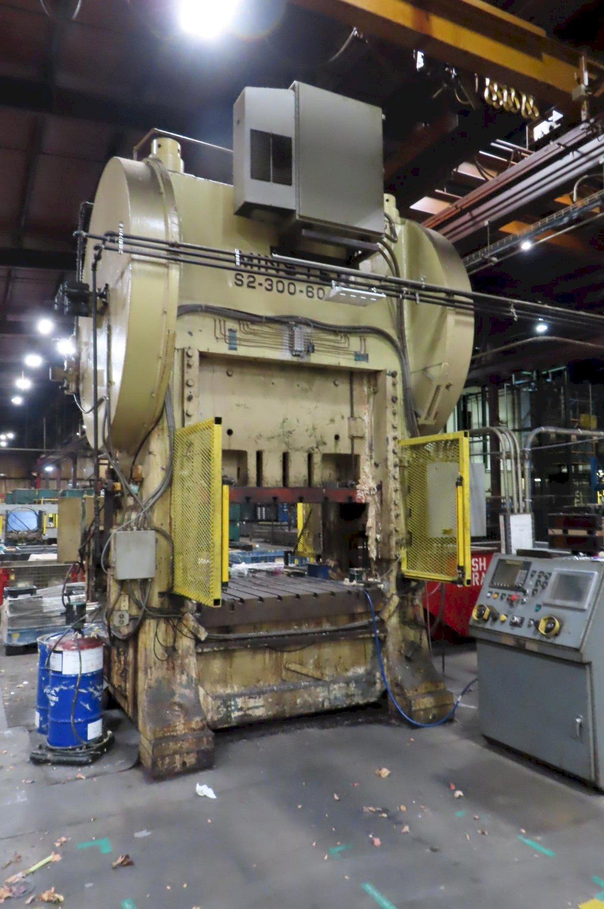 300 Ton, Minster #S2-300, straight side press, 6" stroke, 22.5" Shut Height, 50 SPM, 14" adjustment - Image 2