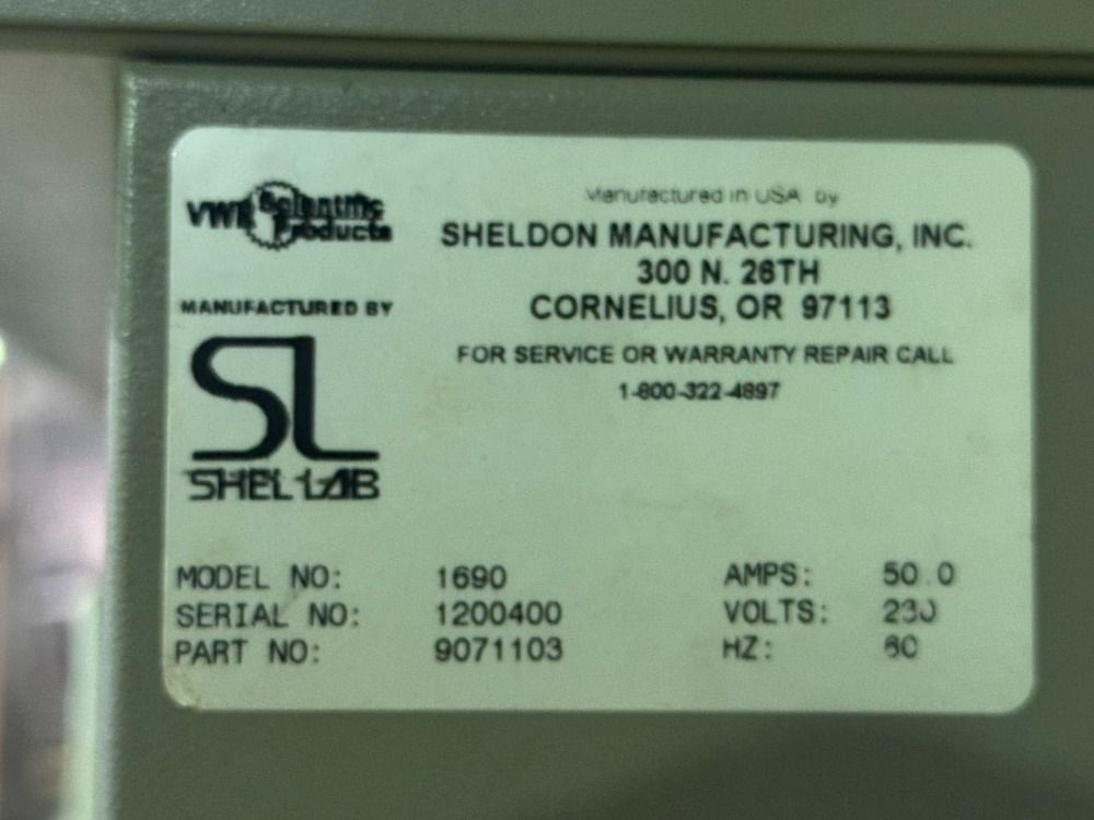 Sheldon Mfg. #1690, Incubator, 50 Amps, 230 V - Image 2