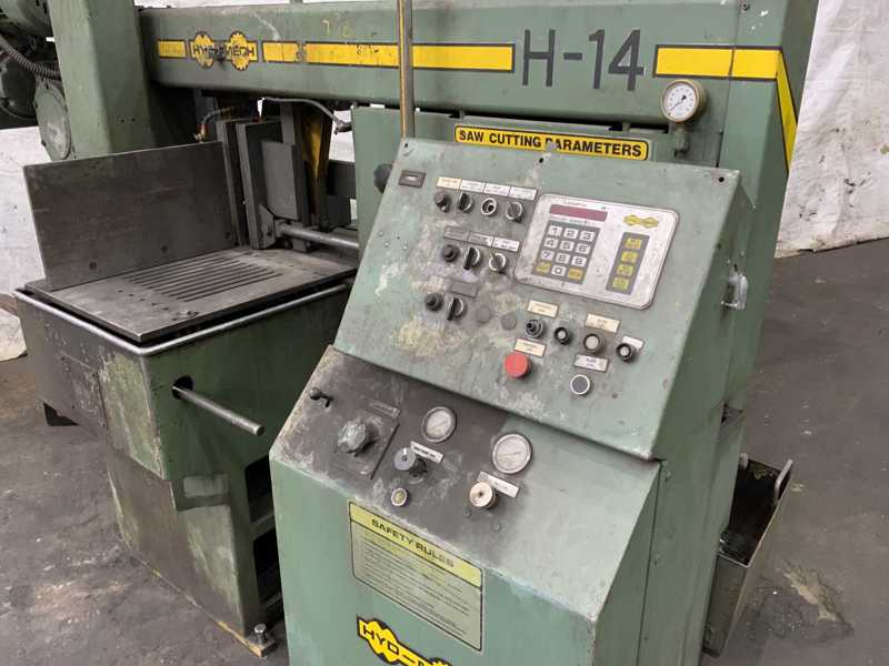 14" x 14" Hyd-Mech #H-14A, horizontal band saw, 15' 4" x 1-1/2" blade, power down feed, 60-350 SFM - Image 3