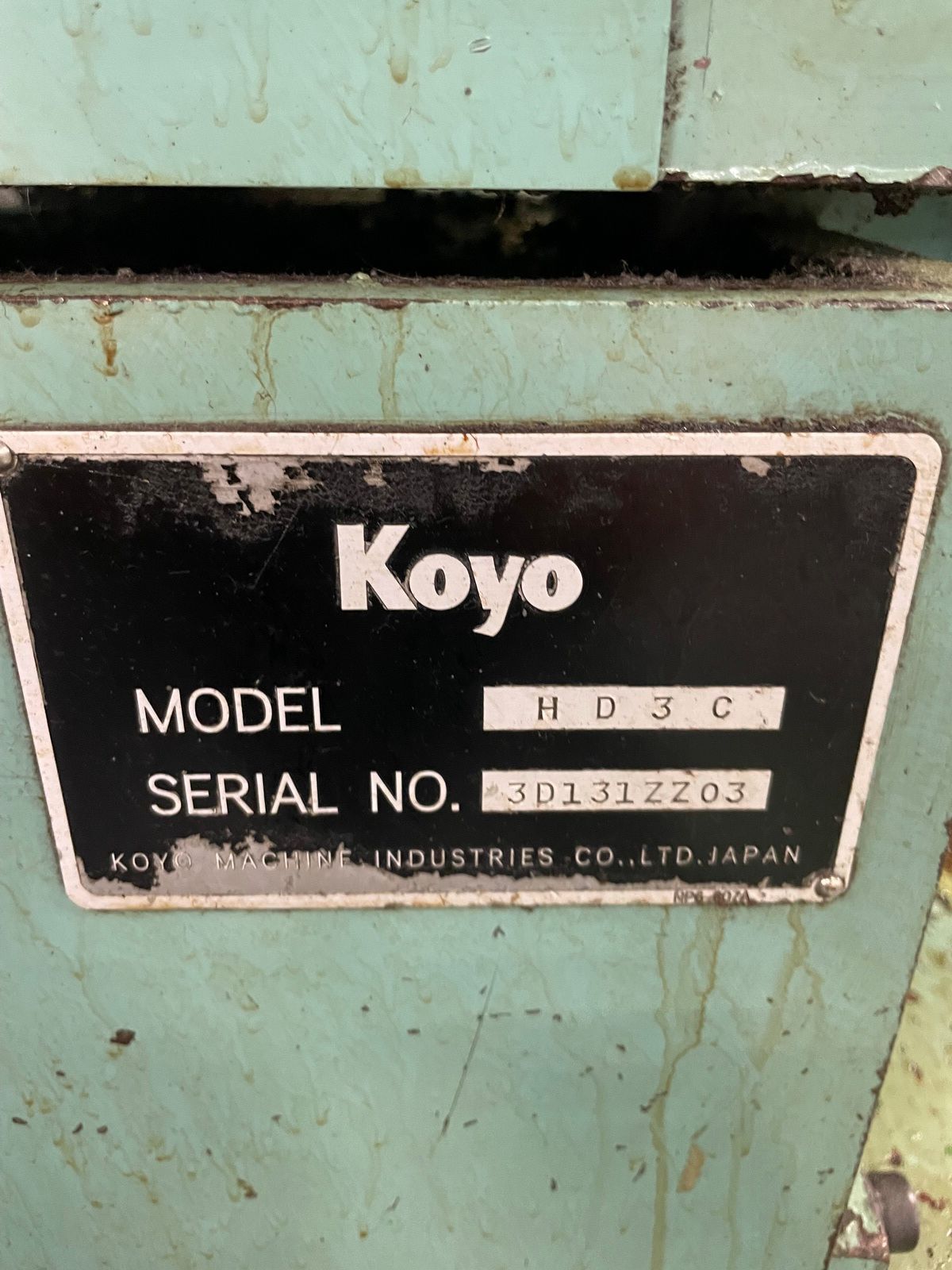 Koyo #HD3C, rotary style horizontal disc grinder, 1740 RPM, 10 HP motor, 12" x 1.9" x 6.1" wheel, 1999 - Image 3