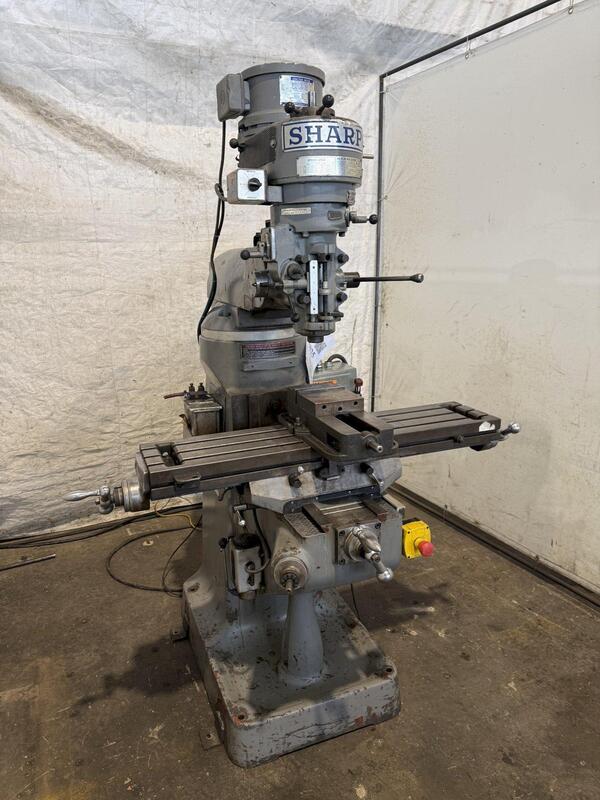 Sharp, vertical mill, 9" x42" tbl., 2 HP, Accu-Rite digital read out, 6" Kurt vise - Image 2