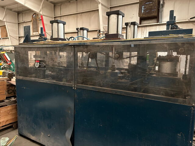 14" Union Tool #Series-15-C, Dual Lane Laminator Line, lay-up, in & outfeed conveyors, w/ unloader, hot melt - Image 5