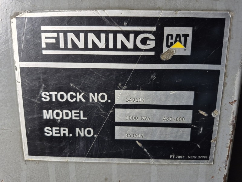 Finning diesel generator set, with 1000 KVA Caterpillar 3412 engine in container, 480 Volts - Image 3