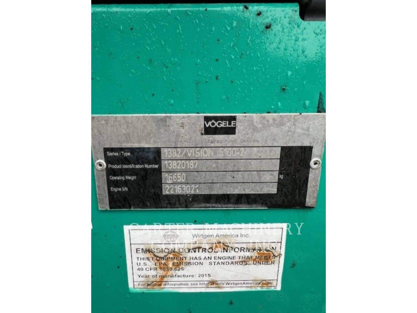 Wirtgen - Wirtgen America VOGELE VISION 5100-2, Asphalt Paver, 4722 hours, S/N: 13820187, 2016 - Image 6