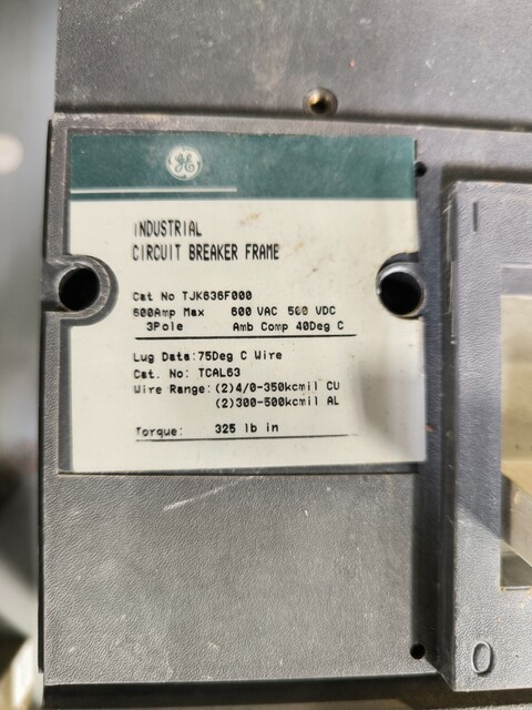 600 Amps, General Electric, TJK636F000, Enclosed Circuit Breaker, 600 Volts, 3pst - Image 8