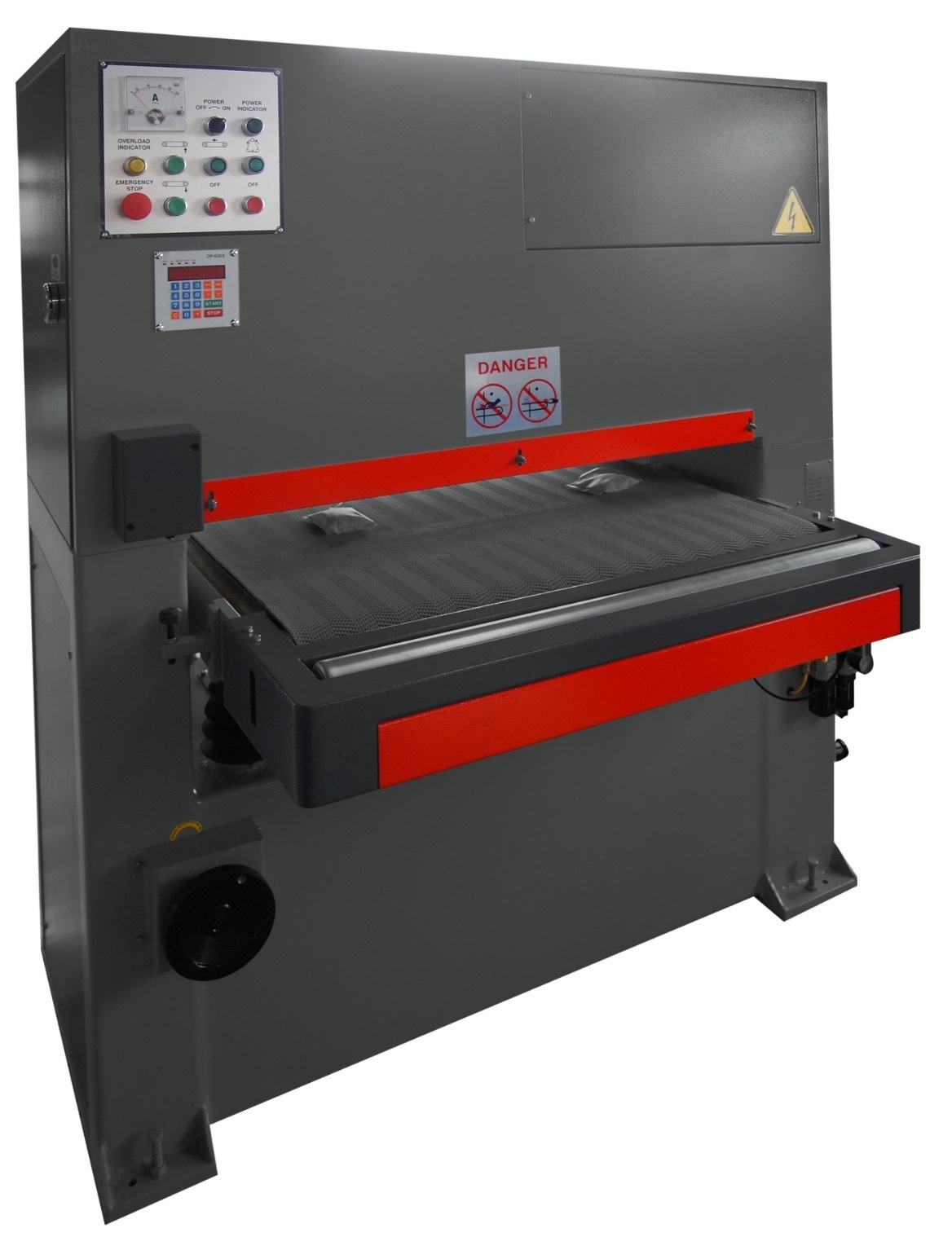 25" x 60" GMC #FP-2560, belt sander, 16-66 FPM, 31"-37" passline height, 1000 cfm, motorized table lift - Image 1