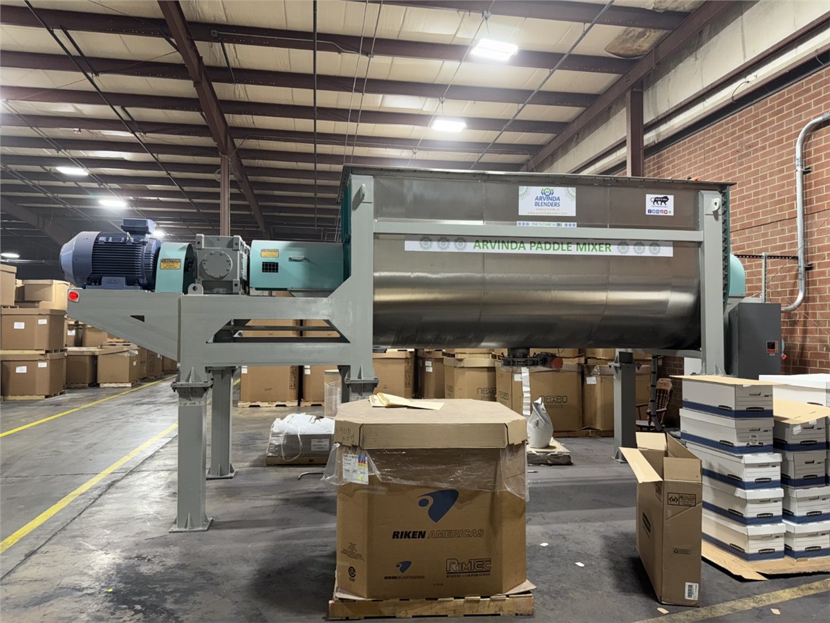 264 cu.ft. Arvinda, Stainless Steel paddle blender, 10" center discharge w/ pneumatic butterfly valve, 2023 - Image 9