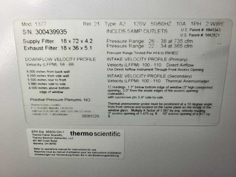 Thermo Scientific #1377, biological safety cabinet, new surplus - Image 2
