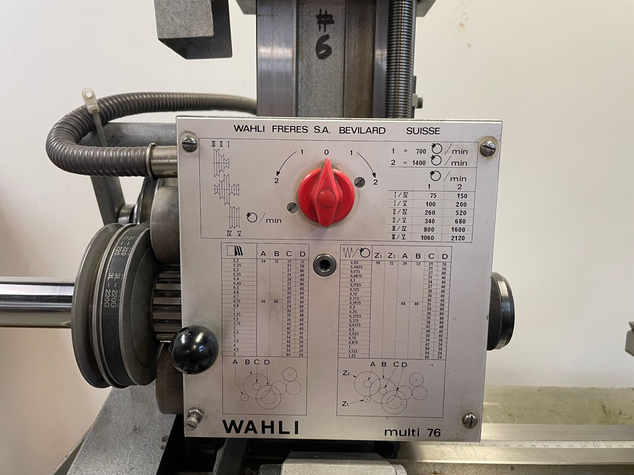 13.78" Wahli #Multi-76, multi purpose precision lathe, 5" 3-jaw chuck, tooling, Steady Rest - Image 4