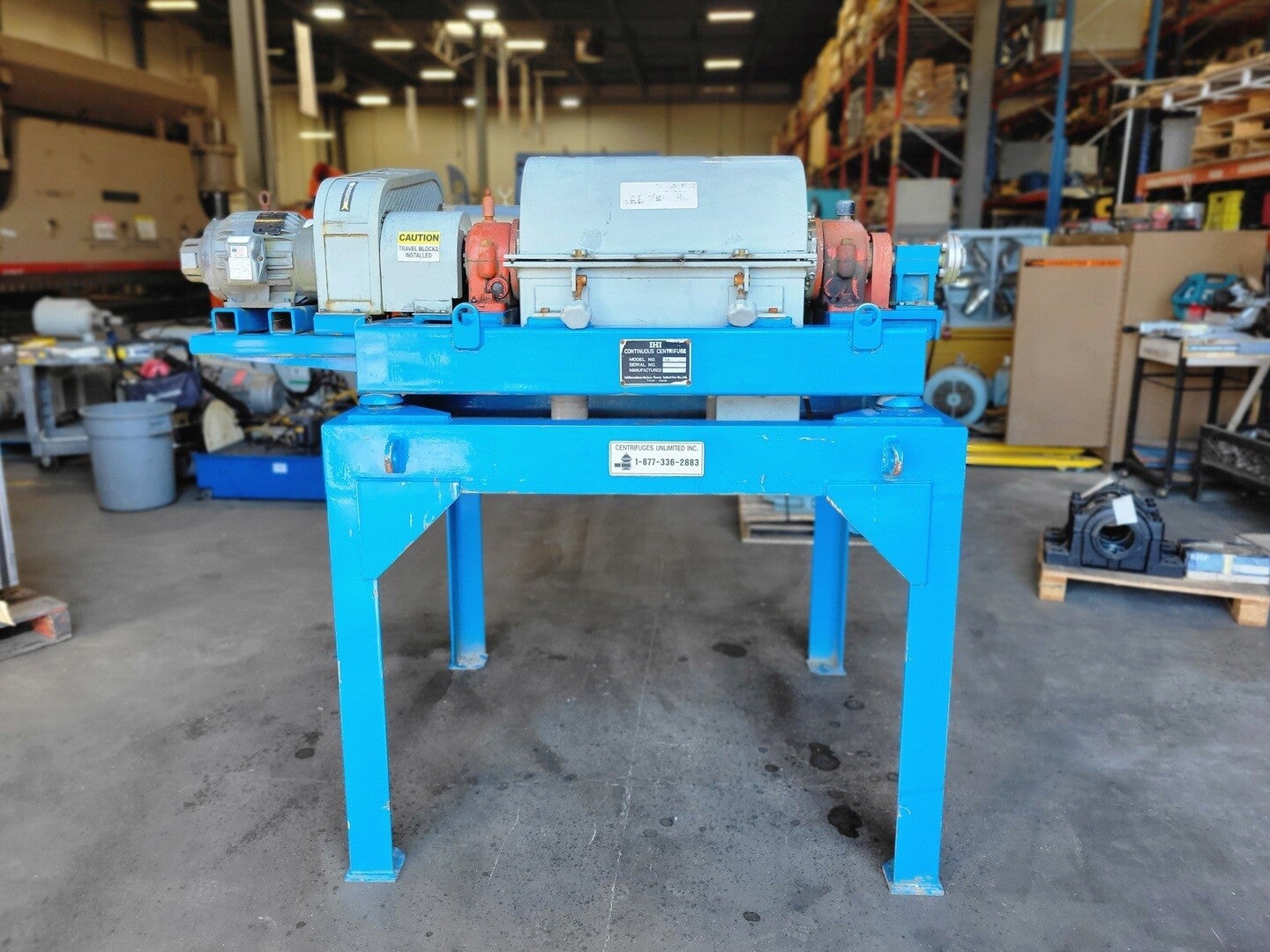 8" x 21.6" IHI #HS-204L0S, continuous centrifuge, 5000 RPM, 15 GPM, 15 HP, lube system - Image 1