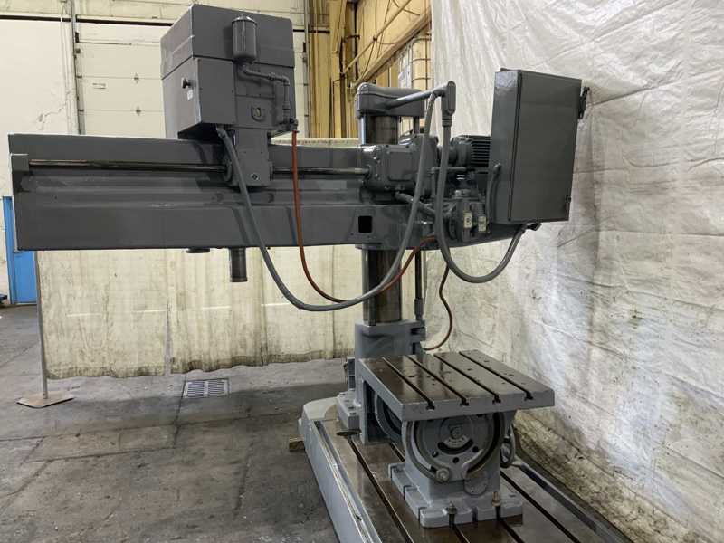4' -11" Giddings & Lewis #Chipmaster, radial arm drill, 60" x 42" base, power elevation/head traverse, coolant - Image 7
