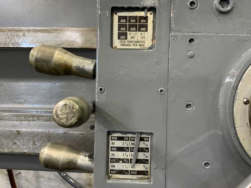 4' -11" Giddings & Lewis #Chipmaster, radial arm drill, 60" x 42" base, power elevation/head traverse, coolant - Image 8
