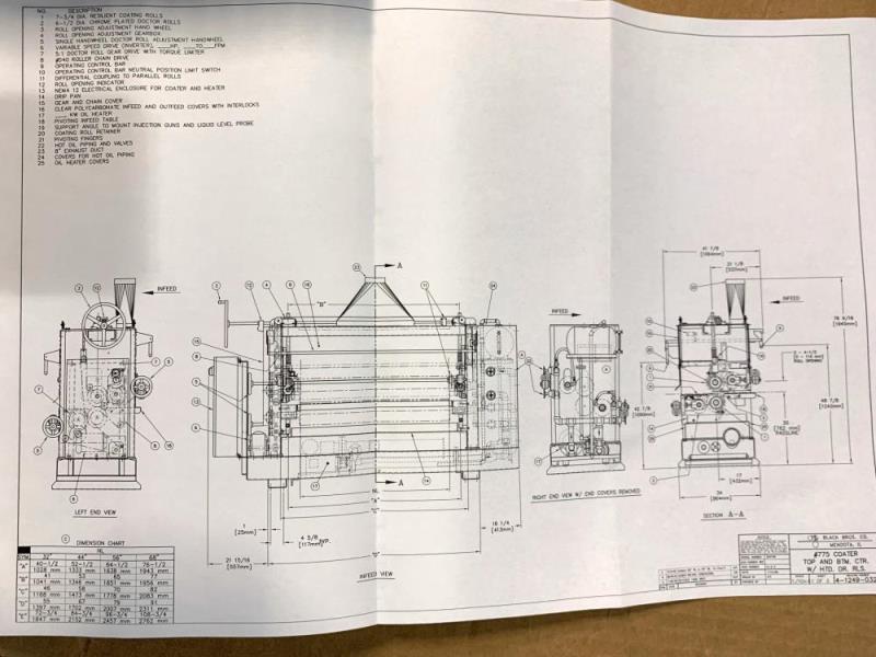 Black Brothers #775-Hot-Melt, Hot Melt Roll Coater, 26" L Roll, 30" Pass Line height, 425 deg. max Temp., 460 - Image 5