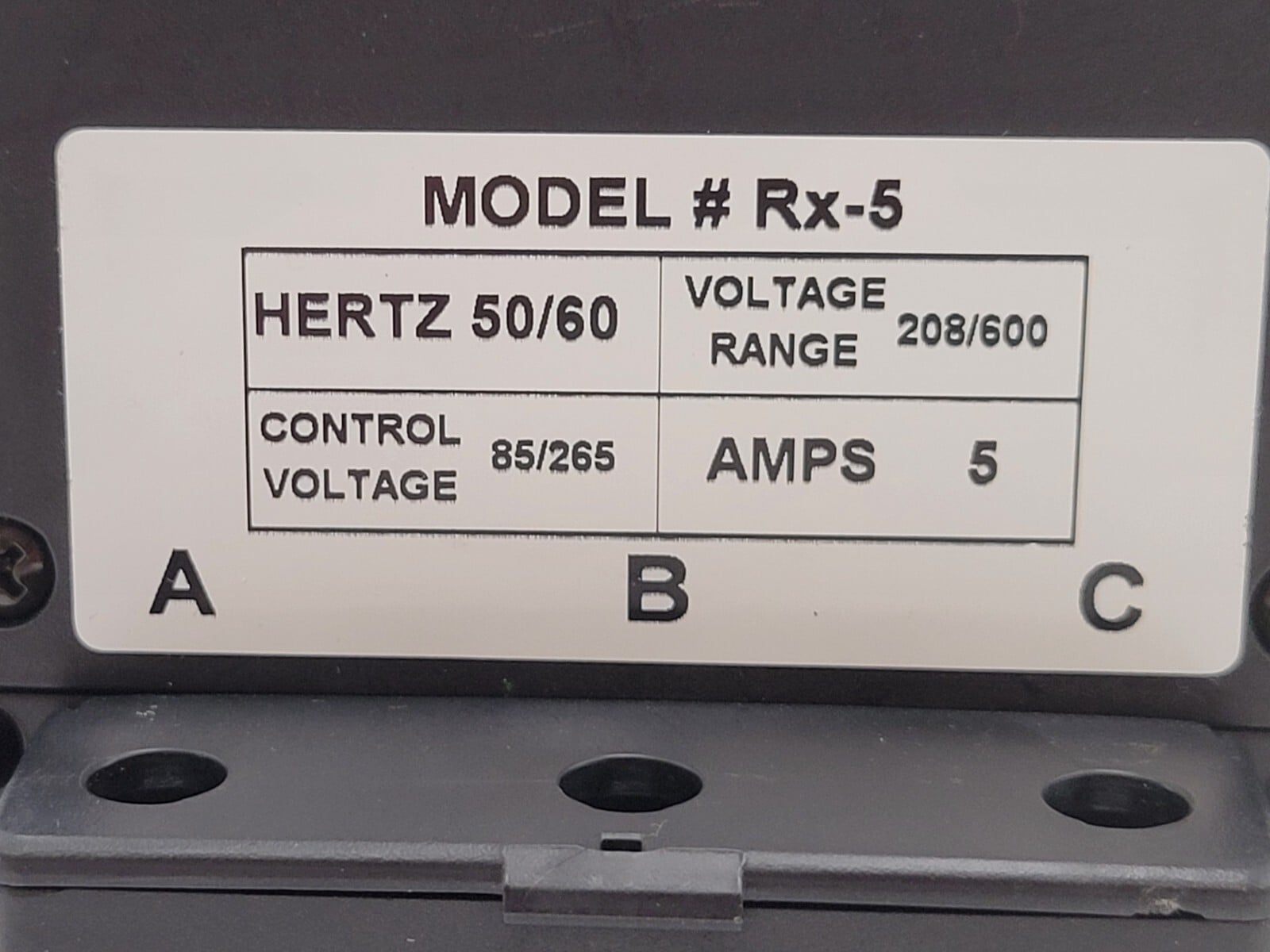 Motortronics #RX-5, Motor Protection Relay, 5 A, 208/600 V, 85/265 coil Volts - Image 4