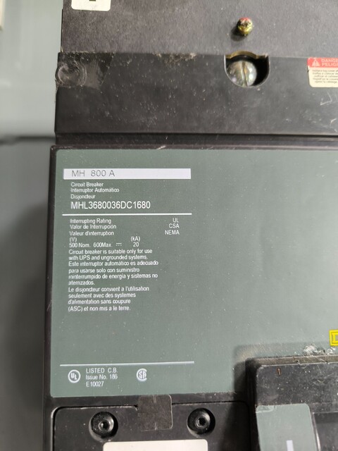 Square D #MBD10003CBS, Circuit Breaker Enclosure, 1000 A, 600 Volts, 3 phase, 3 pole - Image 4