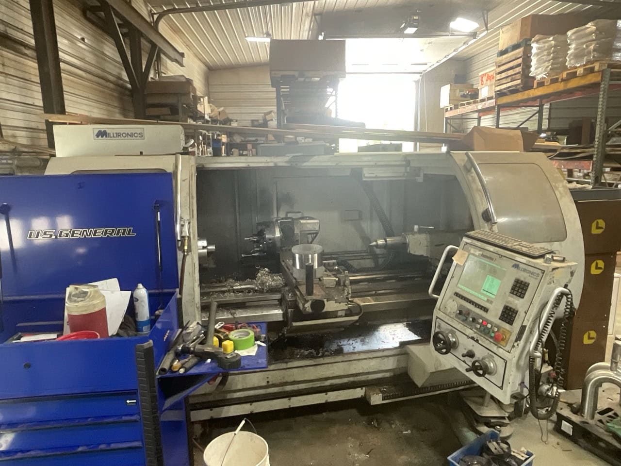 Milltronics #ML-22, CNC lathe, 23" swing, 12.1" swing over cross slide, 12.75" gap, 60" centers, 2k RPM, A1-8 - Image 1