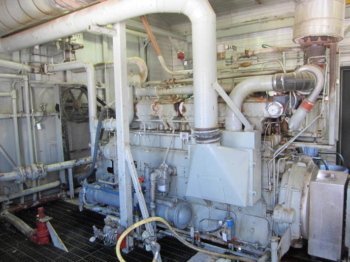 738 HP Ariel #JGK/2, reciprocating compressor, 2 throws, 2 stages, 1200 RPM, Waukesha F3521GSI NG engine, 1991 - Image 3