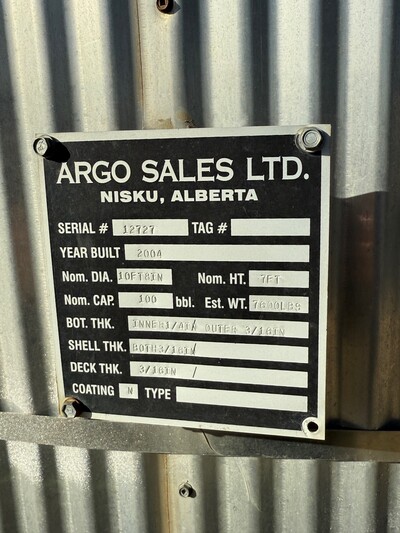 100 bbl Double Wall Coated Storage Tank, 2004 - Image 3