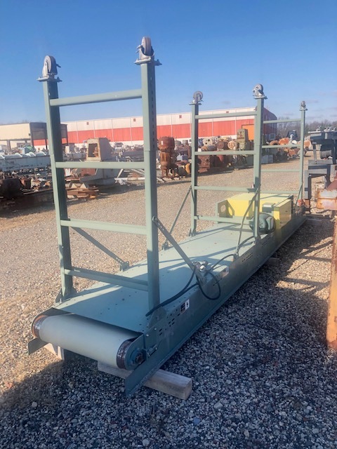 24" wide x 15' long, Hytrol, flat belt conveyor on legs with casters, with 2 HP gear head motor - Image 4