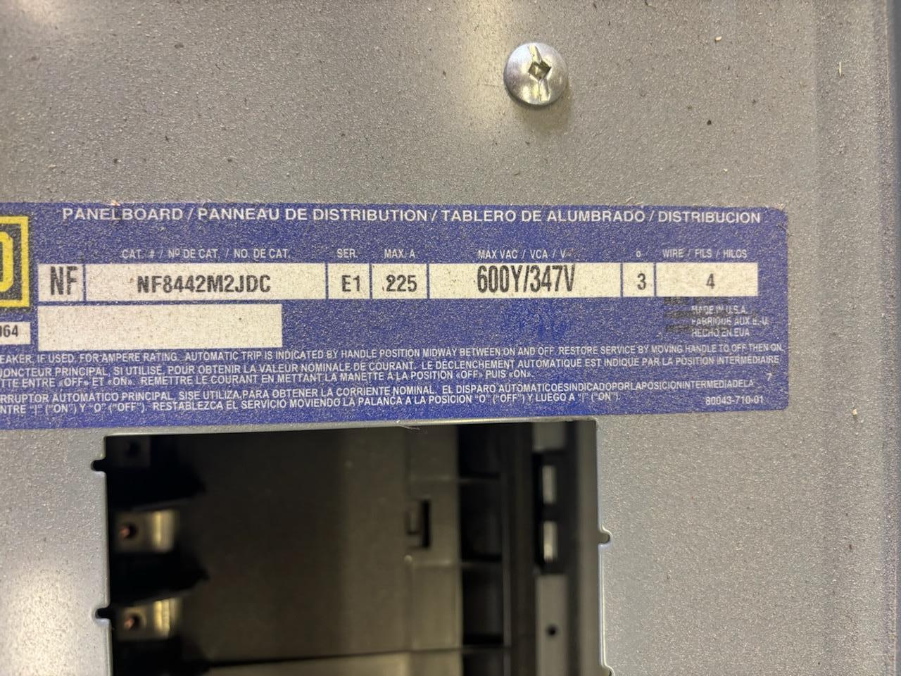 225 Amp. Sqaure D, NF8442M2JDC, Breaker Box, 600 Volts, 4 wirem NEW - Image 2