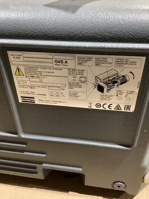 164.8/200 CFM Atlas Copco #GVS300A-3002615031, Vacuum Pump w/Motor, 280/340 m3/hr. Flow Rate, 0.1 mbar, 2021 - Image 9