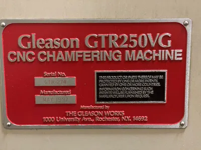 Gleason #GTR-250VG, CNC Chamfer, 10" Dia X 19.7" L max, 14" face, 5k RPM, Fanuc 16M cnc, coolant, tooling - Image 6