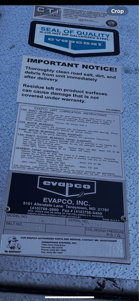 Evapco #AT-212-3L28, Induced Draft Cooling Tower, Galvanized Steel, 2019 - Image 3