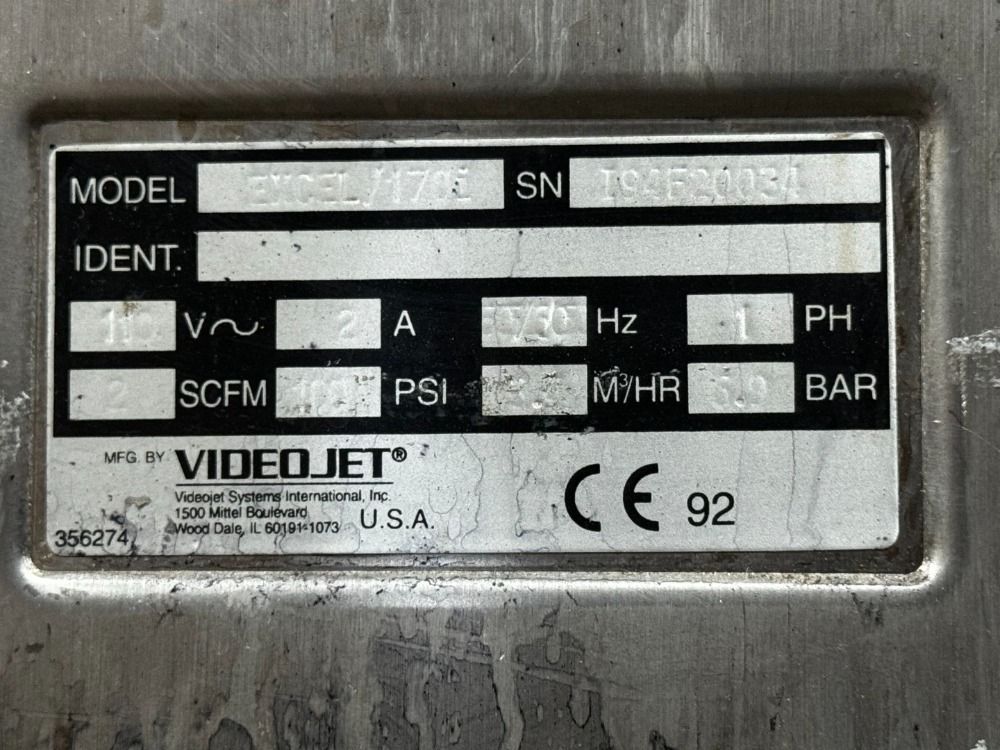 Videojet #Excel-Series-170, Coder, 2 scfm, 100 psi, 110 V - Image 3